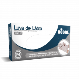 LUVA LATEX COM PÓ 100UND M - NOBRE